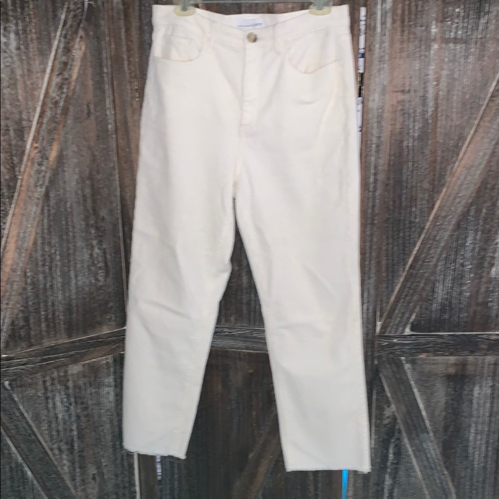 Loft Cream High-Waisted Pants, corduroy